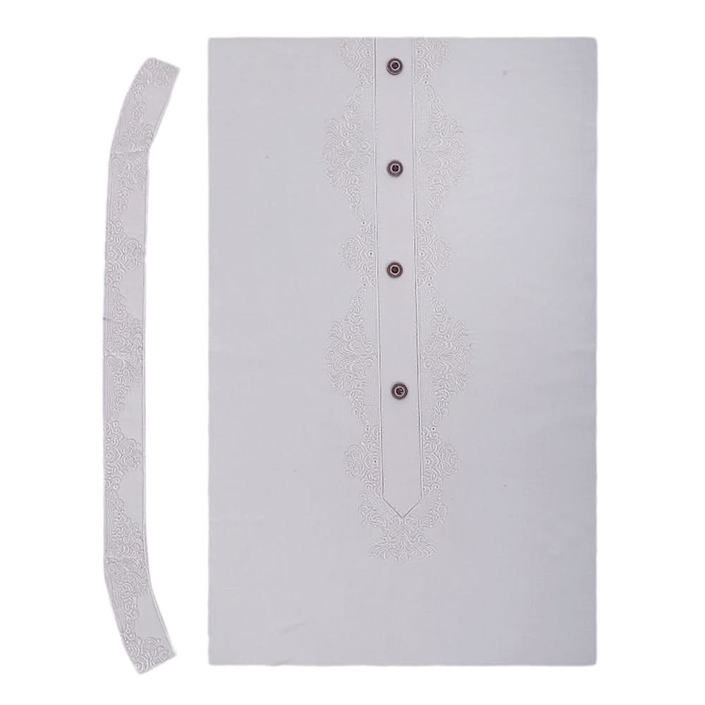Men's Mashriq Embroidered Un-Stitched Suit - Light-Grey, Men, Unstitched Fabric, Chase Value, Chase Value