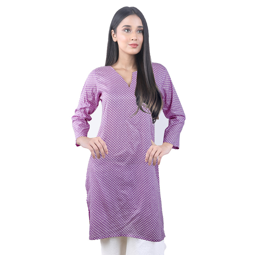Karizma Chahat Printed Lawn 1 Pcs Un-Stitched Kurti - Light Purple, Women, Unstitched Kurti, United Textiles, Chase Value