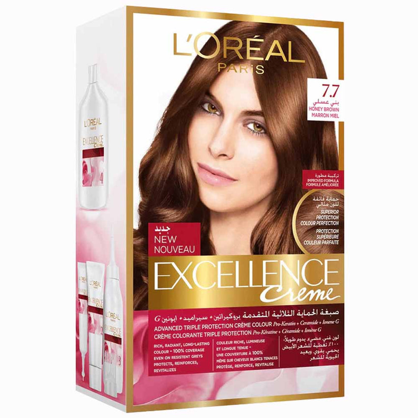 L'Oreal Paris Excellence Creme 7.7 Honey Brown, Hair Color, L'Oreal, Chase Value