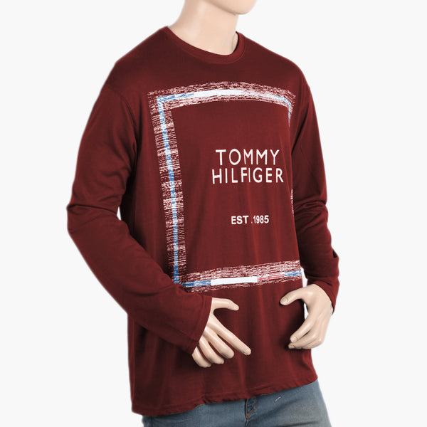 Men's Full Sleeves T-Shirt - Maroon, Men's T-Shirts & Polos, Chase Value, Chase Value