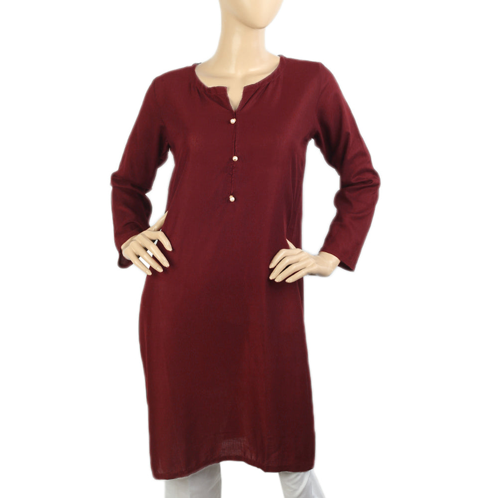 Women's Basic Kurti - Maroon, Women Ready Kurtis, Chase Value, Chase Value