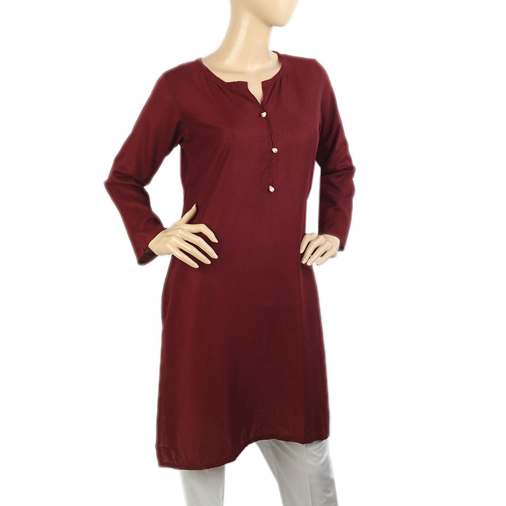 Women's Basic Kurti - Maroon, Women Ready Kurtis, Chase Value, Chase Value