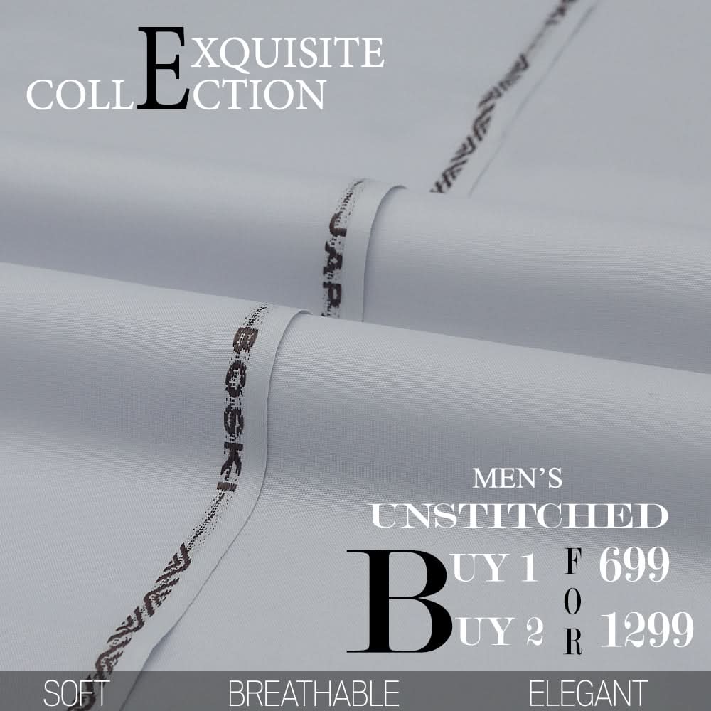 Men Wash & Wear Suit Fabric - White, Men, Unstitched Fabric, Chase Value, Chase Value