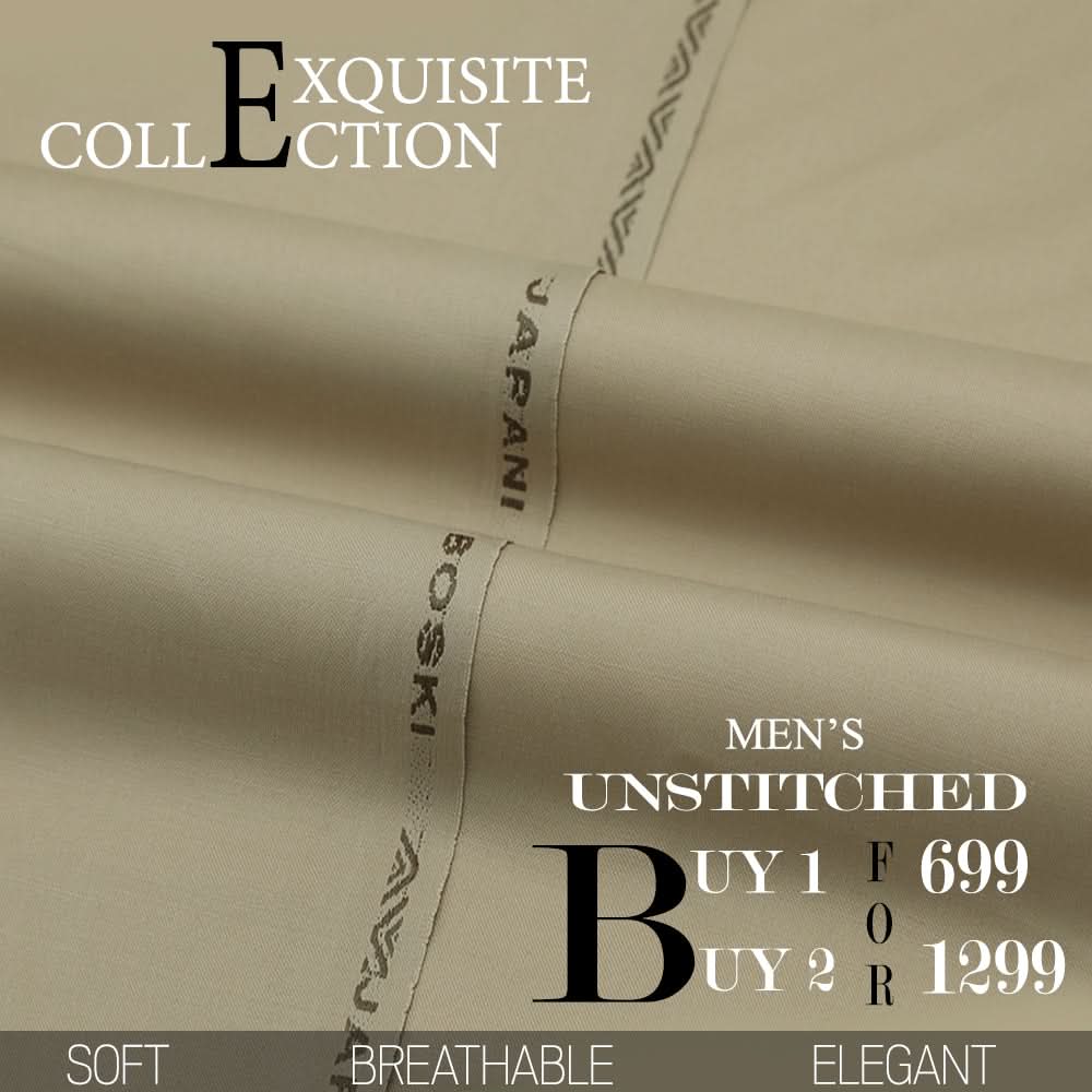 Men Wash & Wear Suit Fabric - Beige, Men, Unstitched Fabric, Chase Value, Chase Value
