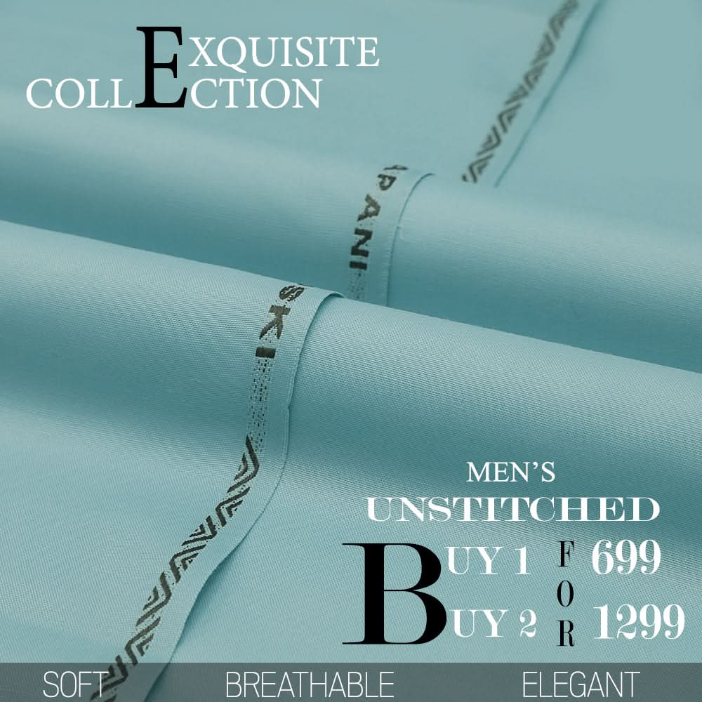 Men Wash & Wear Suit Fabric - Blue, Men, Unstitched Fabric, Chase Value, Chase Value
