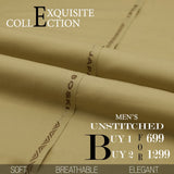 Men Wash & Wear Suit Fabric - Mustard, Men, Unstitched Fabric, Chase Value, Chase Value