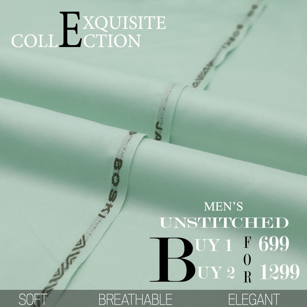 Men Wash & Wear Suit Fabric - Light Green, Men, Unstitched Fabric, Chase Value, Chase Value