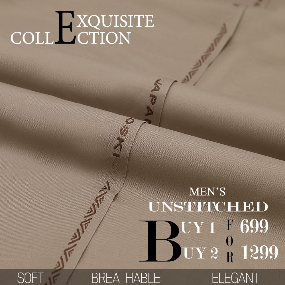 Men Wash & Wear Suit Fabric - Fawn, Men, Unstitched Fabric, Chase Value, Chase Value