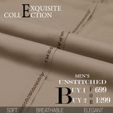 Men Wash & Wear Suit Fabric - Fawn, Men, Unstitched Fabric, Chase Value, Chase Value