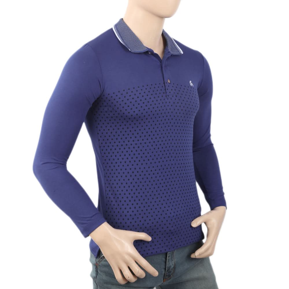 Men's Full Sleeves T-Shirt - Navy Blue, Men, T-Shirts And Polos, Chase Value, Chase Value