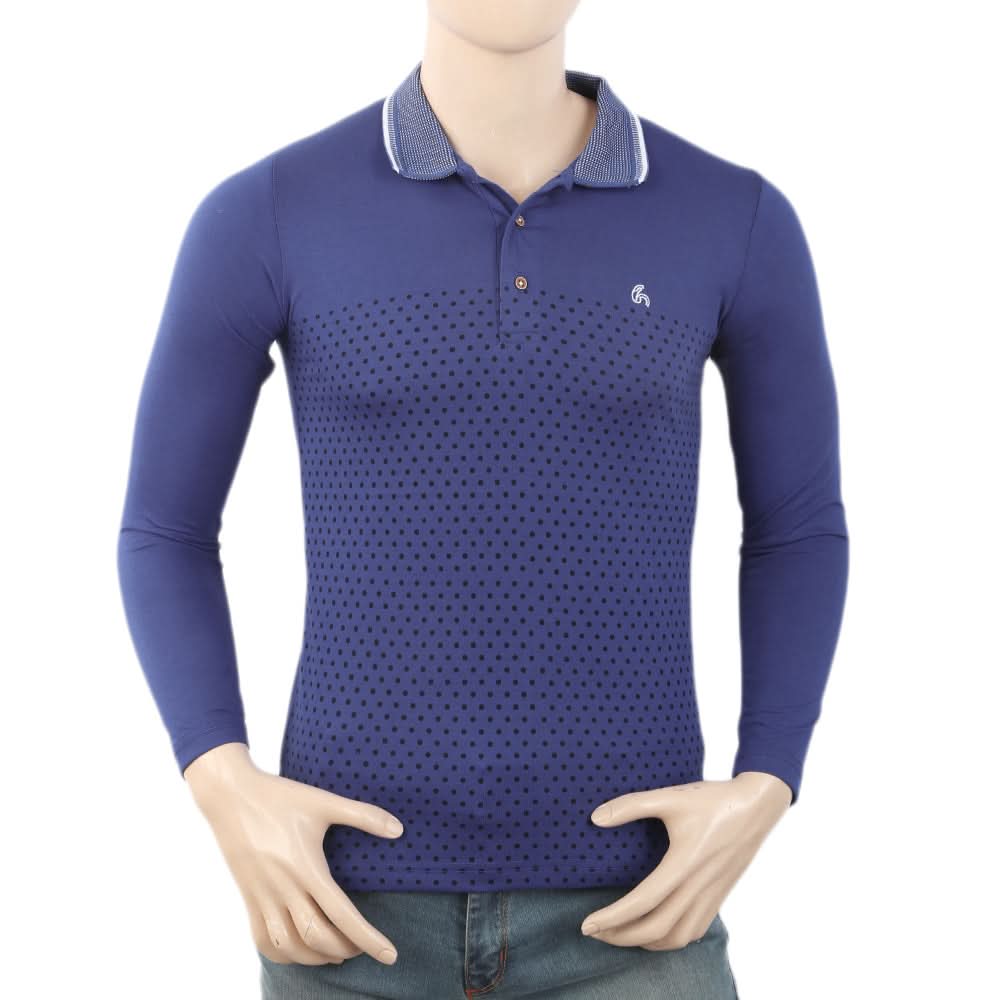 Men's Full Sleeves T-Shirt - Navy Blue, Men, T-Shirts And Polos, Chase Value, Chase Value