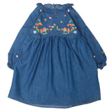 Girls Embroidered Denim Frock - Blue, Kids, Girls Kurti, Chase Value, Chase Value