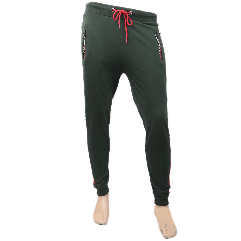 Men's Fancy Zip Trousers - Olive Green, Men, Lowers And Sweatpants, Chase Value, Chase Value