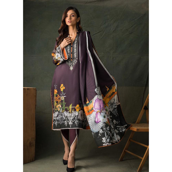Orchid Digital Printed Linen 3Pcs Un-Stitched Suit - 02, Women, 3Pcs Shalwar Suit, Regalia Textiles, Chase Value