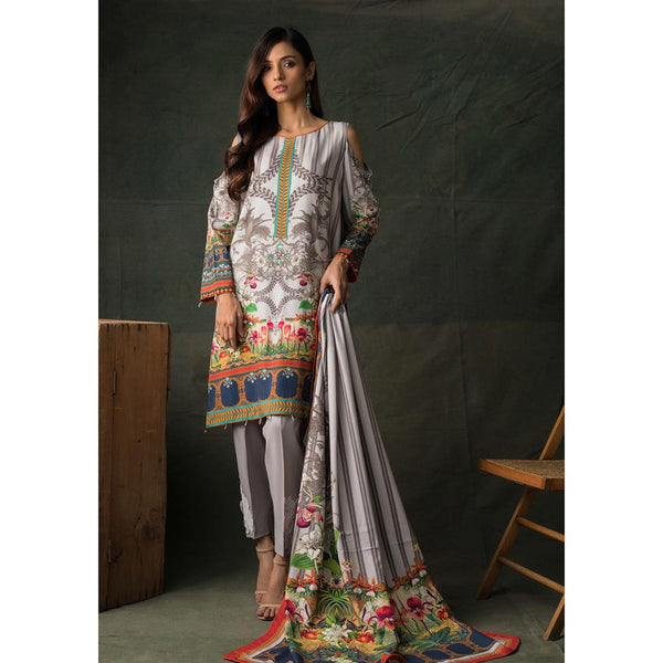 Orchid Digital Printed Linen 3Pcs Un-Stitched Suit - 10, Women, 3Pcs Shalwar Suit, Regalia Textiles, Chase Value
