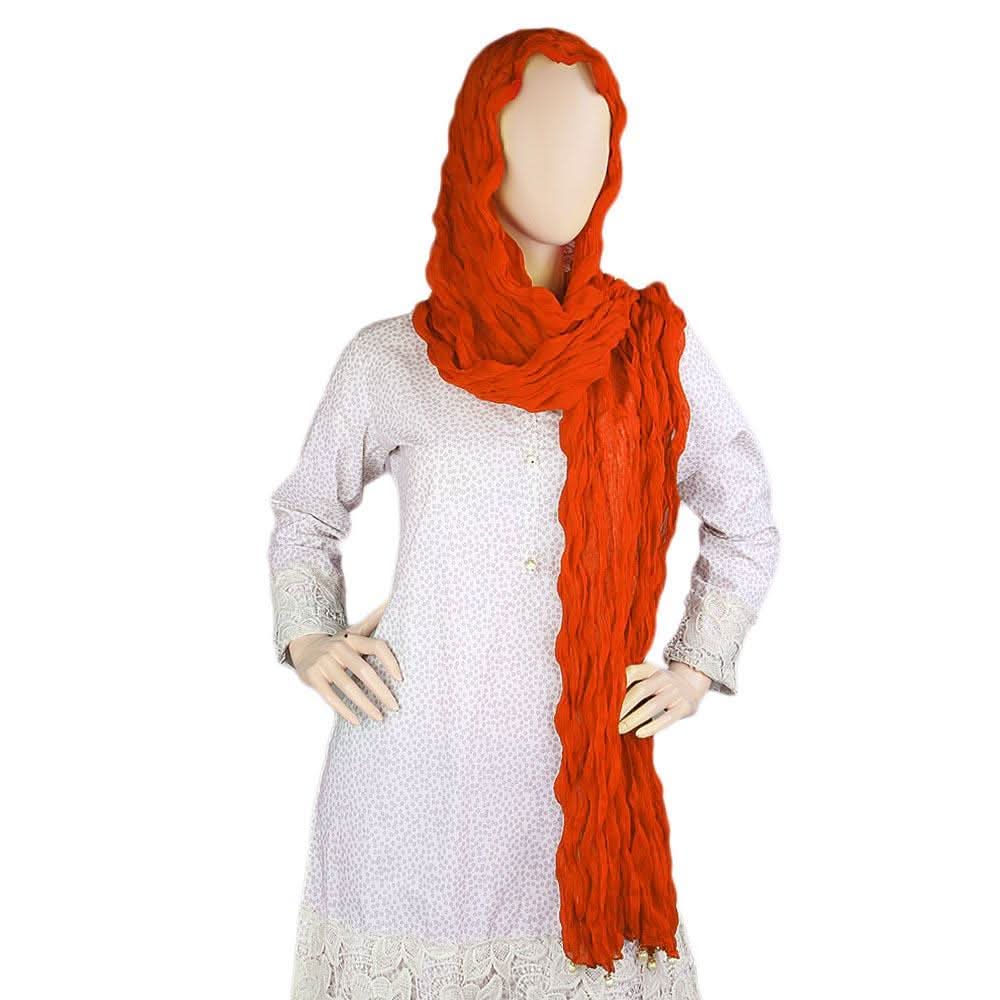 Women's Korkore Chiffon Dupatta - Orange, Women, Dupatta, Chase Value, Chase Value