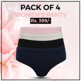 Women's Cotton Panty Pack Of 4 - Multi, Women, Panties, Chase Value, Chase Value