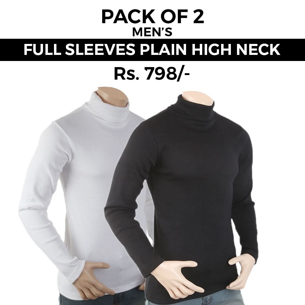 Men's Plain High Neck Pack of 2 - Multi, Men, Sweater and Sweat Shirts, Chase Value, Chase Value