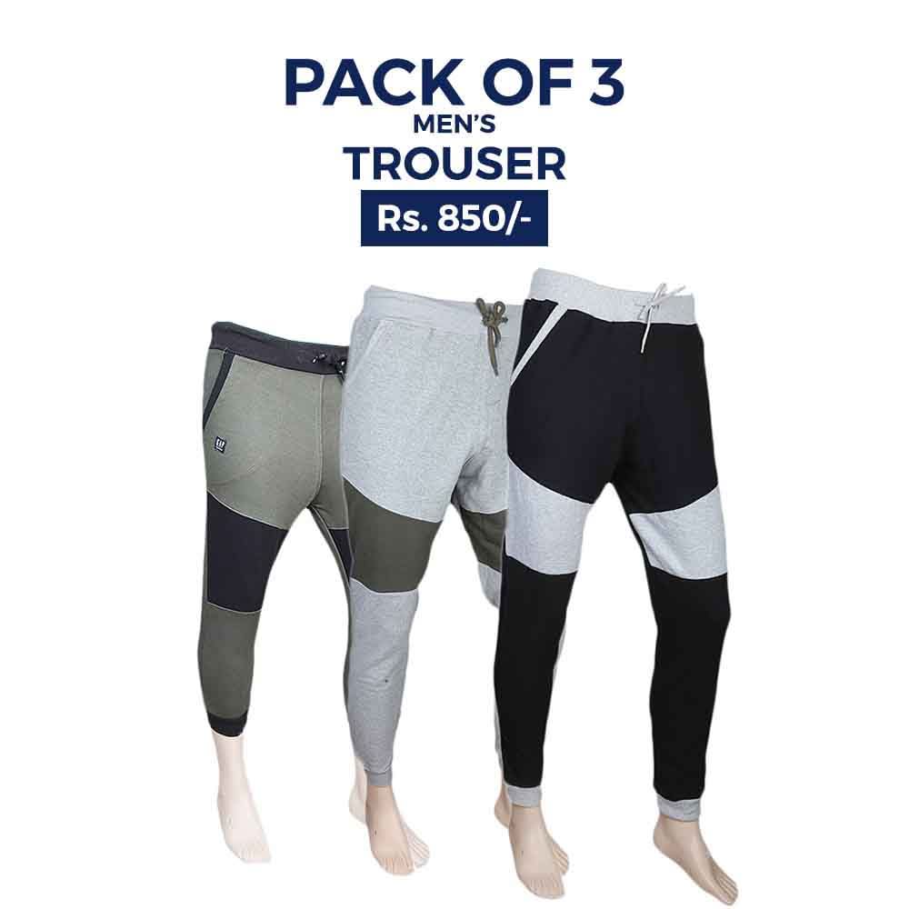 Men's Fancy Terry Trouser Pack Of   3, Men, Shorts, Chase Value, Chase Value