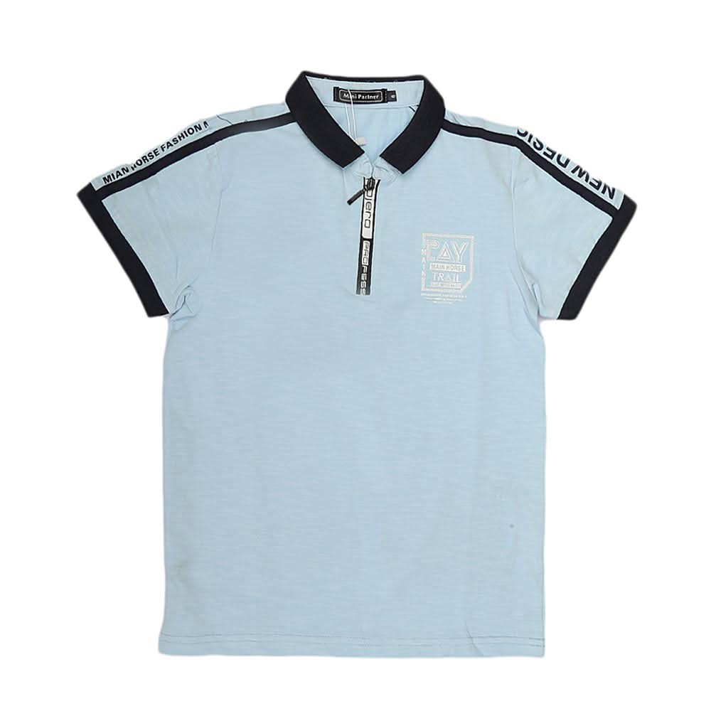 Boys Polo Half Sleeves T-Shirt - Sky Blue, Kids, Boys T-Shirts, Chase Value, Chase Value
