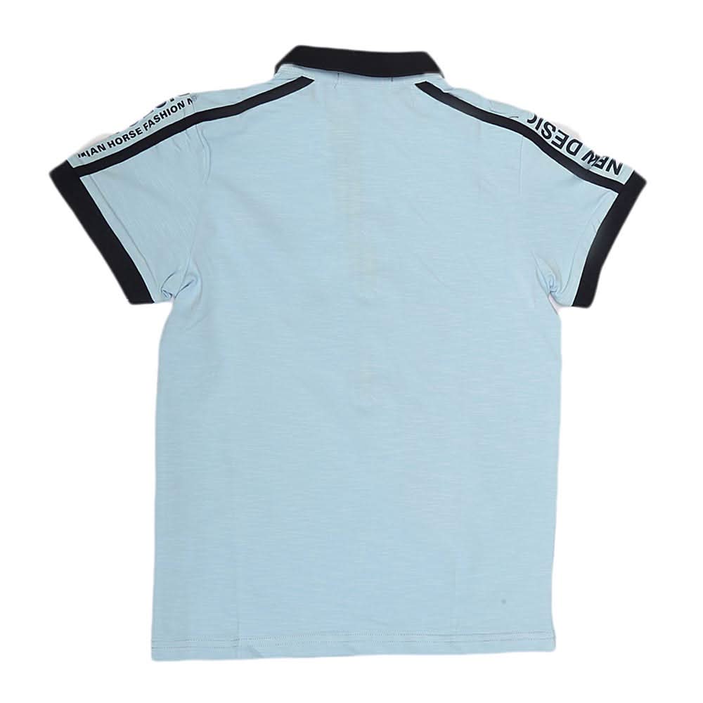 Boys Polo Half Sleeves T-Shirt - Sky Blue, Kids, Boys T-Shirts, Chase Value, Chase Value