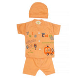 Newborn Boys Suits 3Pcs -Peach, Kids, NB Boys Sets And Suits, Chase Value, Chase Value