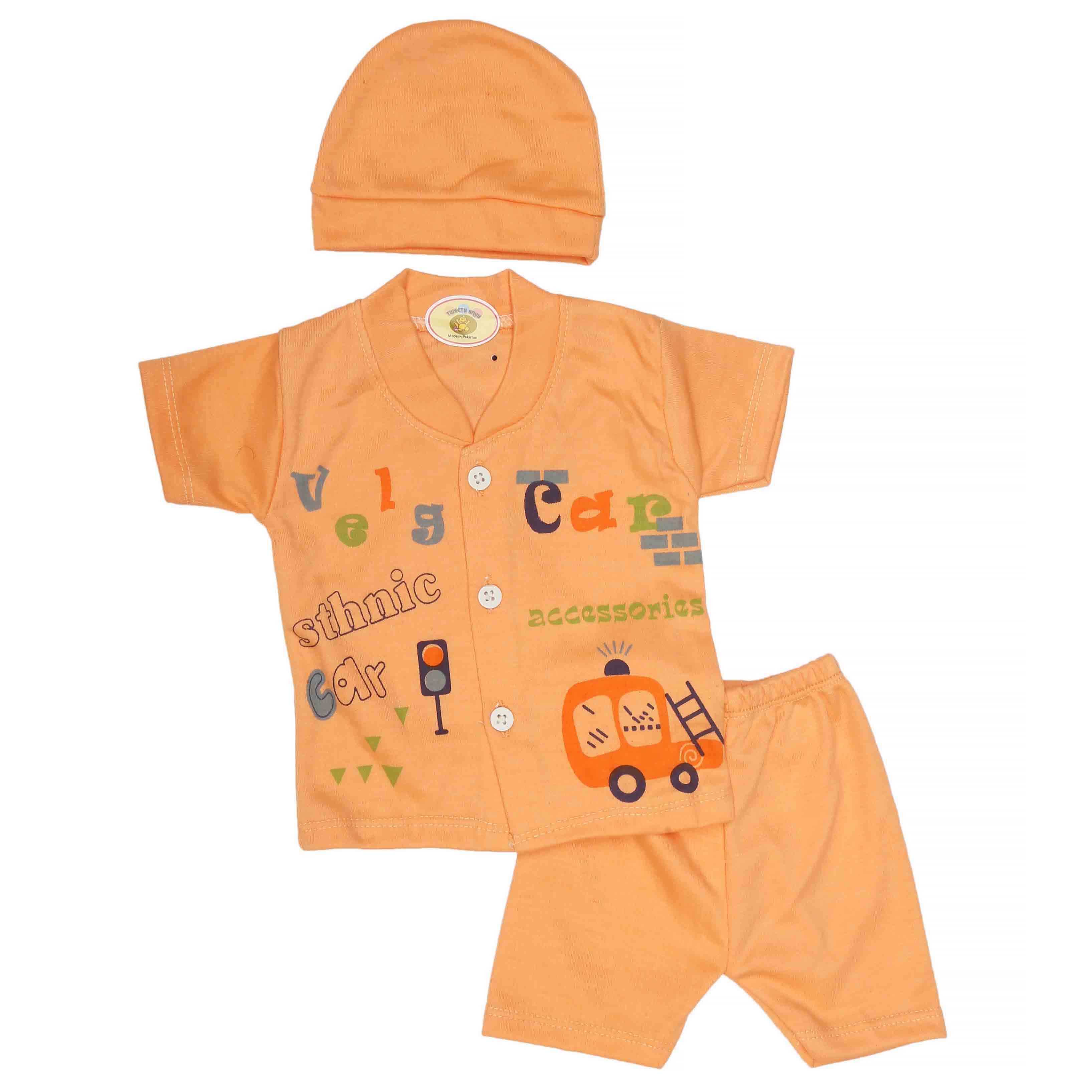 Newborn Boys Suits 3Pcs -Peach, Kids, NB Boys Sets And Suits, Chase Value, Chase Value