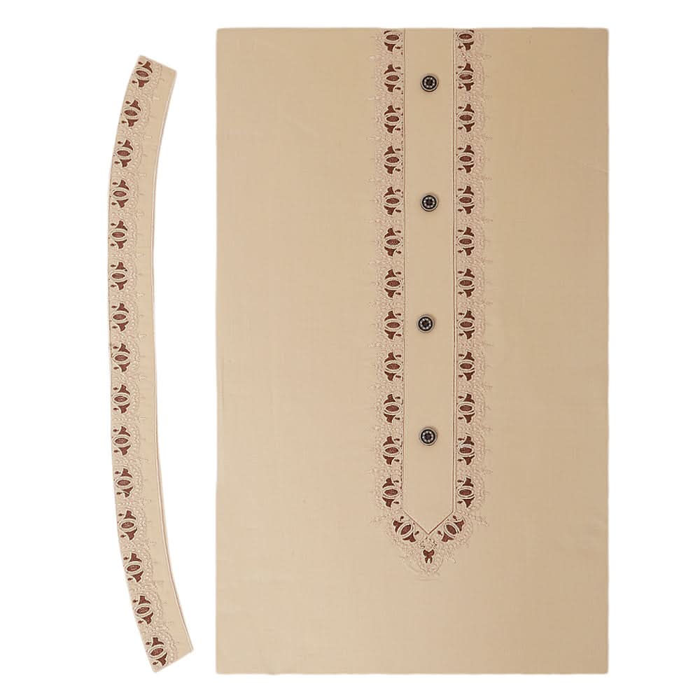 Men's Mashriq Embroidered Un-Stitched Suit - Peach, Men, Unstitched Fabric, Chase Value, Chase Value