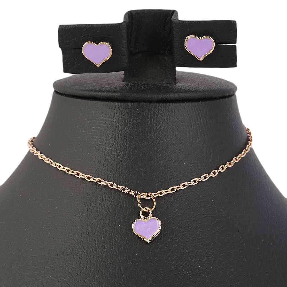 Girls Locket Set - Purple, Kids, Jewellery Sets, Chase Value, Chase Value