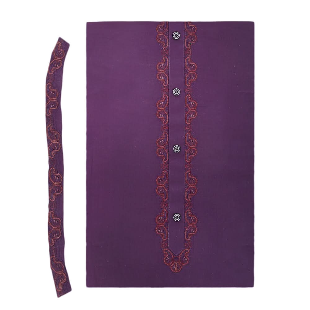 Men's Mashriq Embroidered Un-Stitched Suit - Purple, Men, Unstitched Fabric, Chase Value, Chase Value