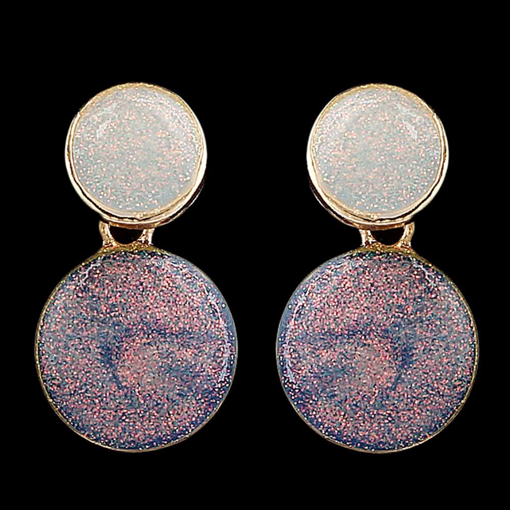 Women's Ear Tops - Purple Golden, Women, Earrings & Tops, Chase Value, Chase Value