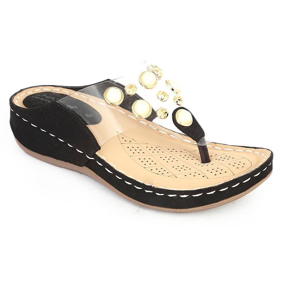 Women's Fancy Slipper ( R-8 ) - Black, Women, Slippers, Chase Value, Chase Value