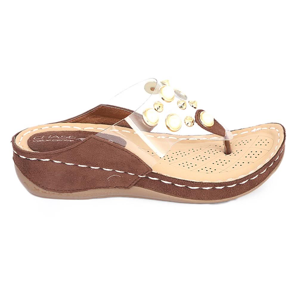 Women's Fancy Slipper ( R-8 ) - Brown, Women, Slippers, Chase Value, Chase Value