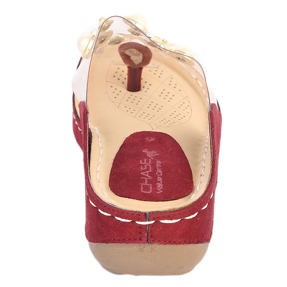 Women's Fancy Slipper ( R-8 ) - Maroon, Women, Slippers, Chase Value, Chase Value