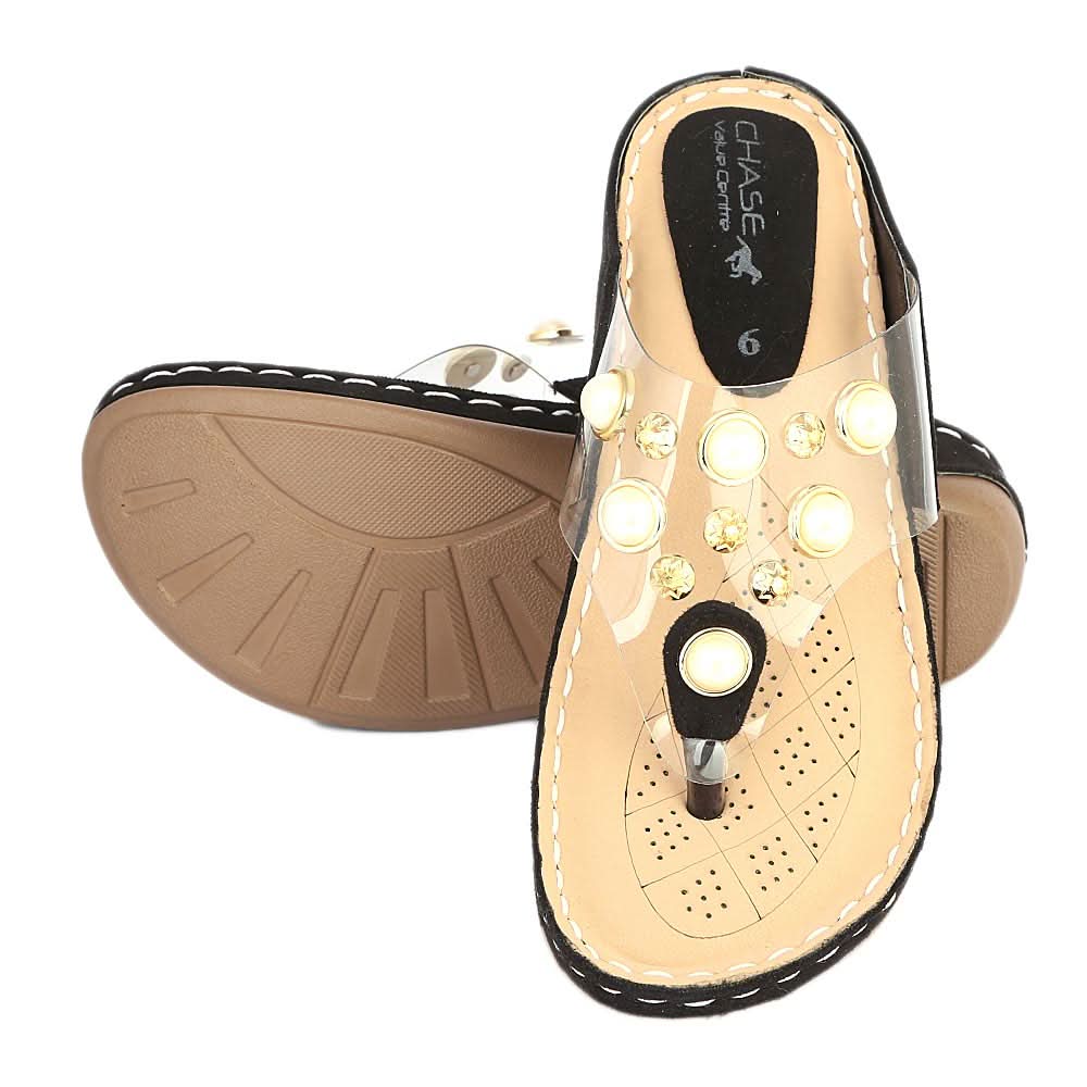 Women's Fancy Slipper ( R-8 ) - Black, Women, Slippers, Chase Value, Chase Value