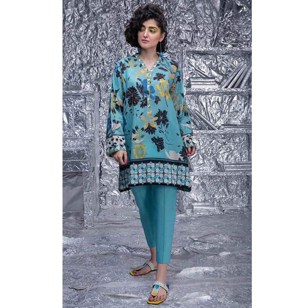 Sapphire 1Pcs Un-Stitched Shirt Pop Vol 2 - Rayquaza, Women, Unstitched Kurti, Sapphire, Chase Value