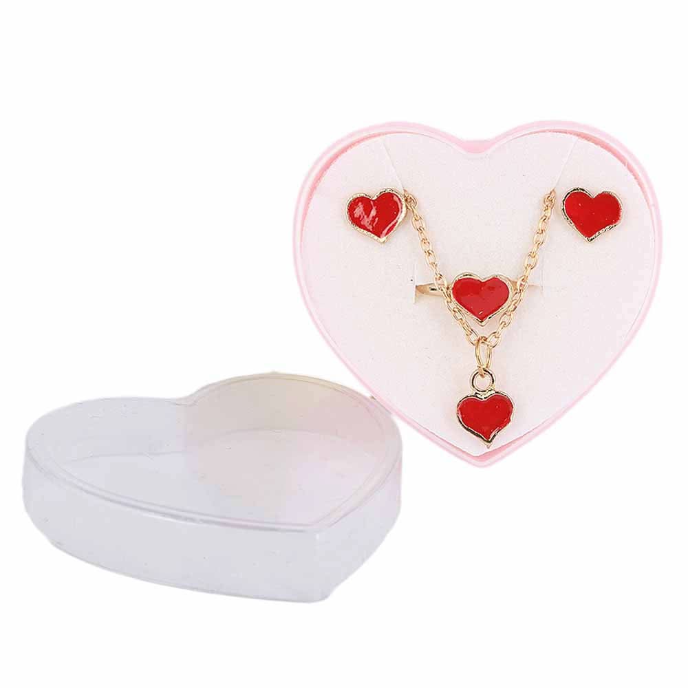 Girls Locket Set - Red, Kids, Jewellery Sets, Chase Value, Chase Value