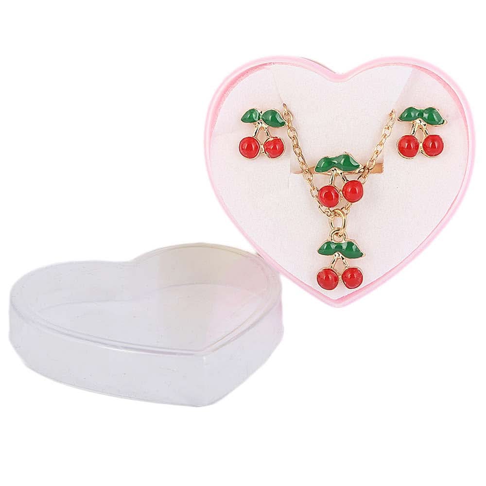 Girls Locket Set - Red, Kids, Jewellery Sets, Chase Value, Chase Value