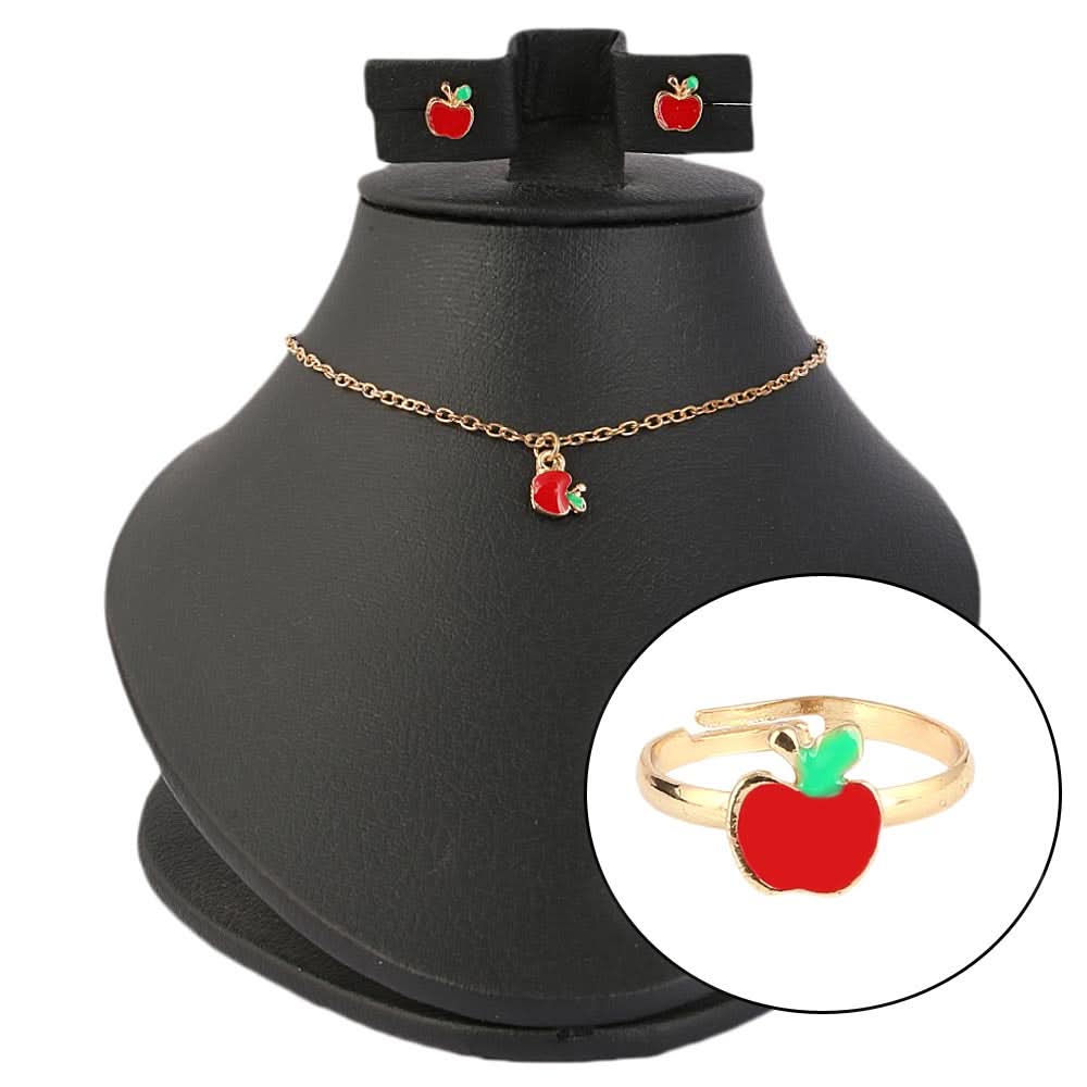 Girls Locket Set - Red, Kids, Jewellery Sets, Chase Value, Chase Value