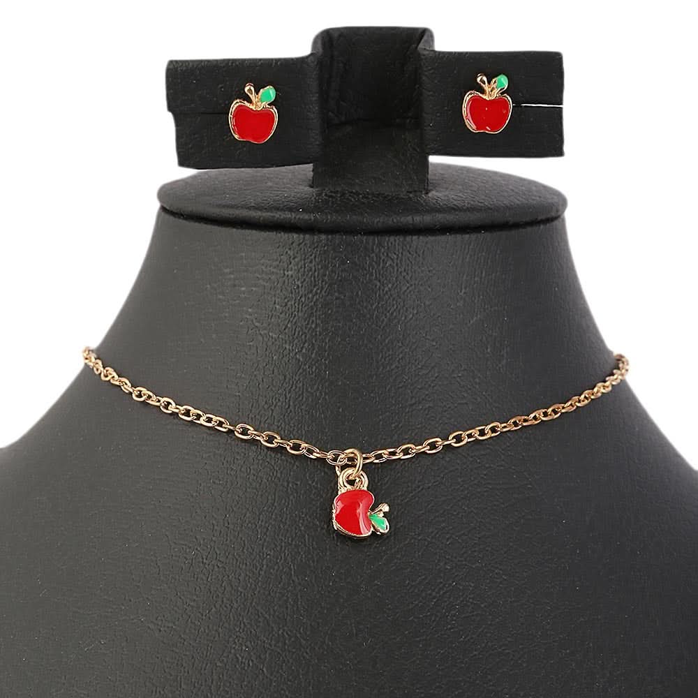 Girls Locket Set - Red, Kids, Jewellery Sets, Chase Value, Chase Value