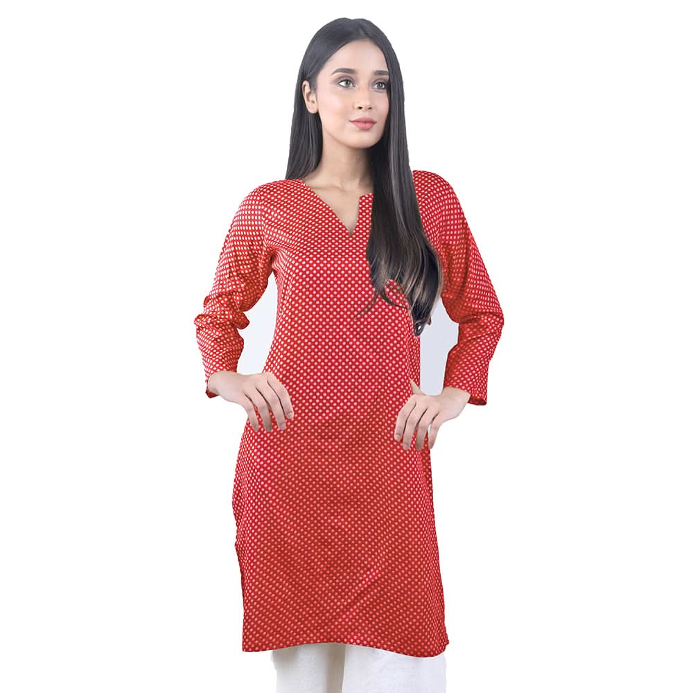 Karizma Chahat Printed Lawn 1 Pcs Un-Stitched Kurti - Red, Women, Unstitched Kurti, United Textiles, Chase Value