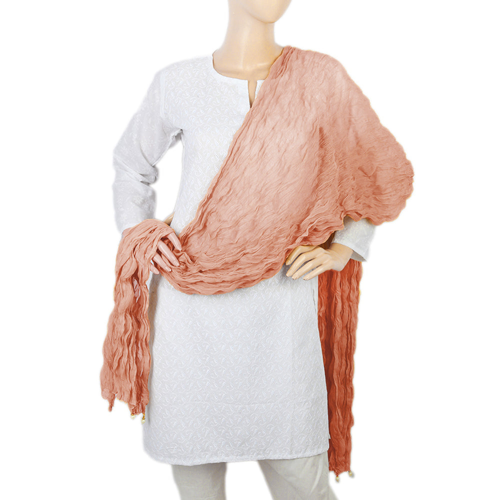 Women's Korkore Chiffon Dupatta - Rust, Women, Dupatta, Chase Value, Chase Value