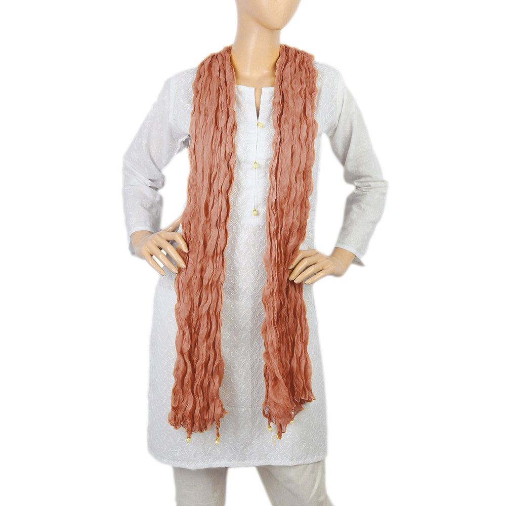 Women's Korkore Chiffon Dupatta - Rust, Women, Dupatta, Chase Value, Chase Value