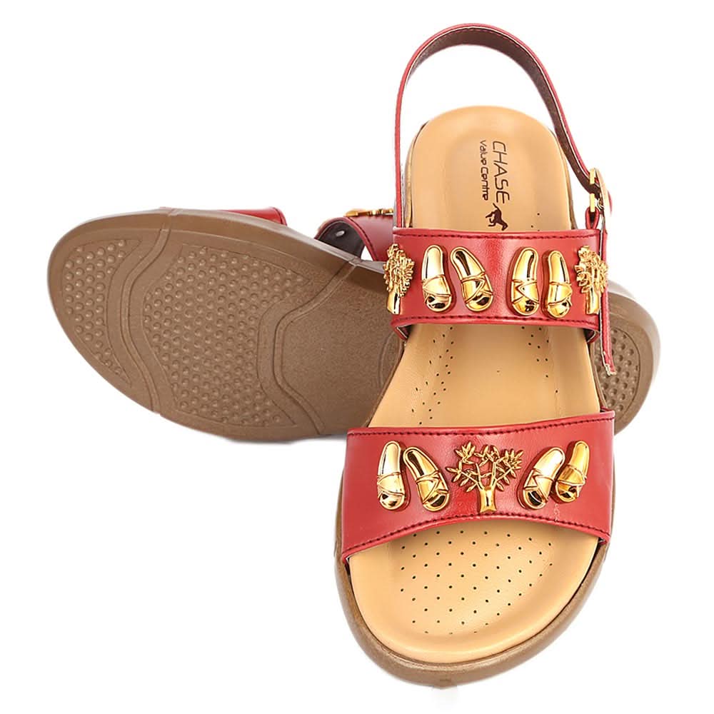 Women's Sandal ( S-222 ) - Red, Women, Sandals, Chase Value, Chase Value