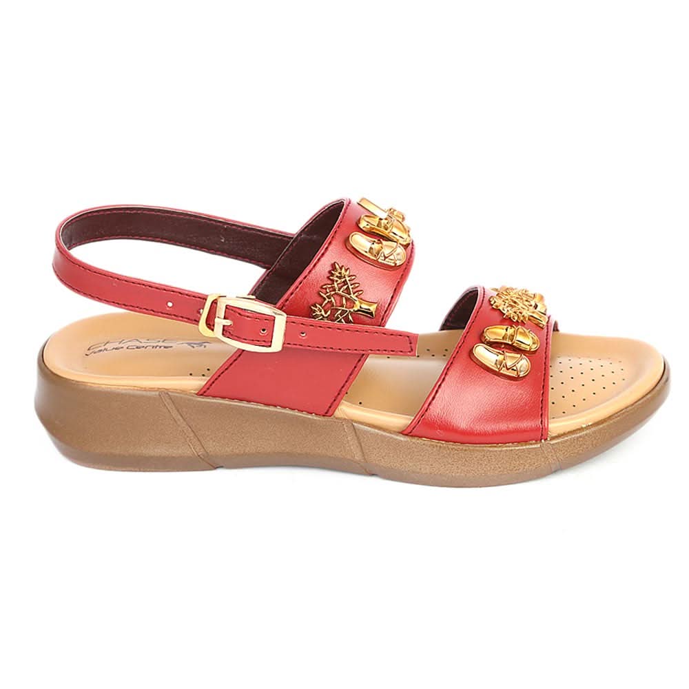 Women's Sandal ( S-222 ) - Red, Women, Sandals, Chase Value, Chase Value