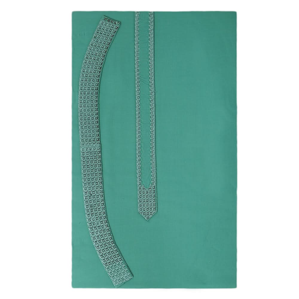 Men's Mashriq Embroidered Un-Stitched Suit - Sea-Green, Men, Unstitched Fabric, Chase Value, Chase Value