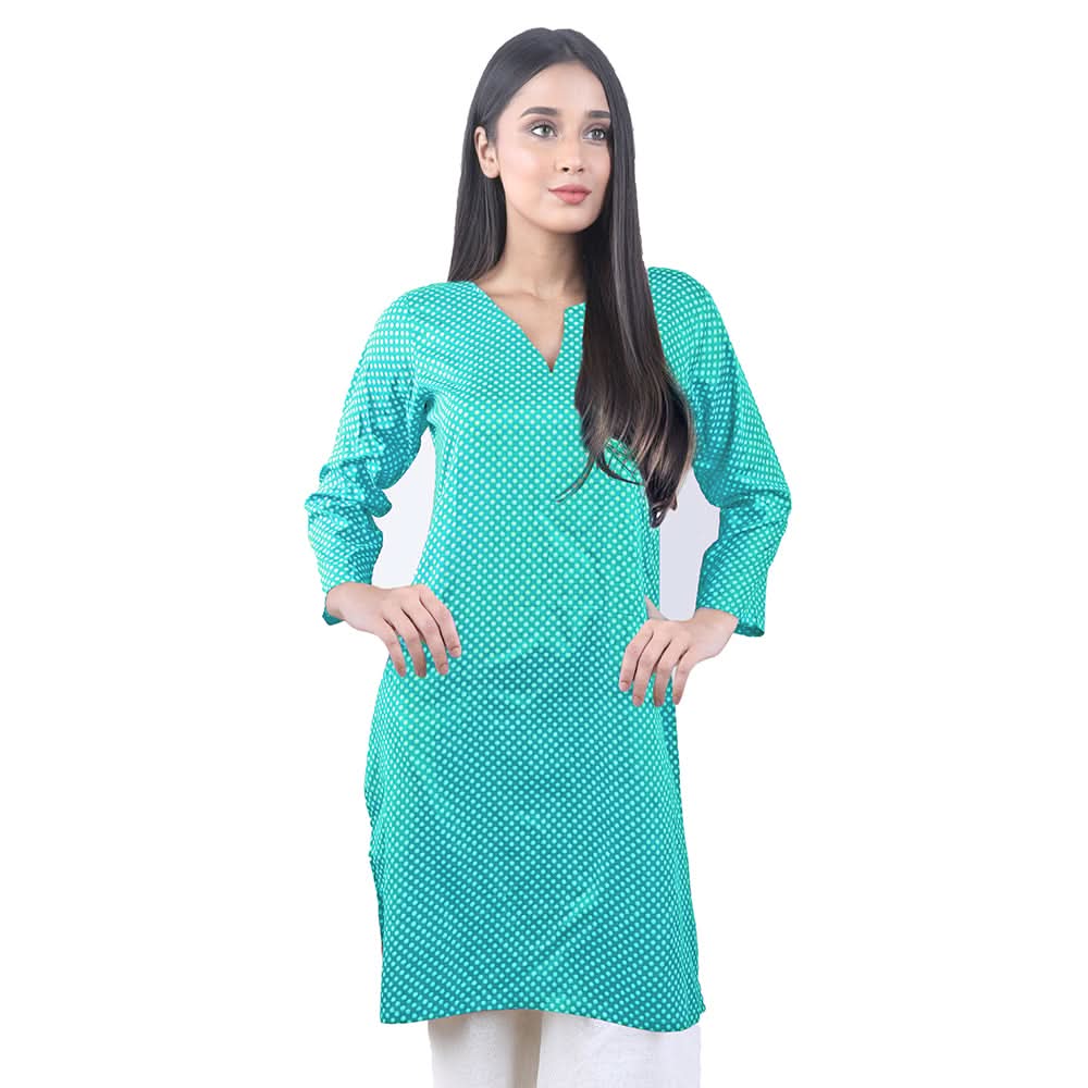 Karizma Chahat Printed Lawn 1 Pcs Un-Stitched Kurti - Sea Green, Women, Unstitched Kurti, United Textiles, Chase Value
