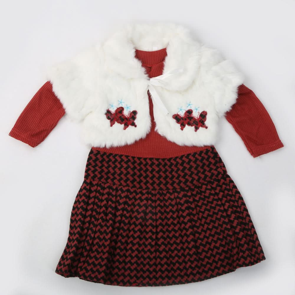 Girls Frock - Maroon, Kids, Girls Frocks, Chase Value, Chase Value