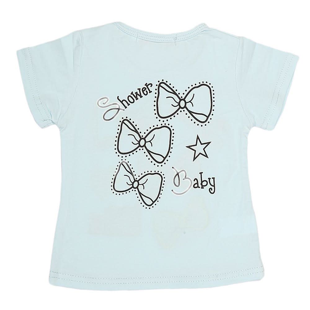 Newborn Girls T-Shirt - Sky Blue, Kids, NB Girls T-Shirts, Chase Value, Chase Value