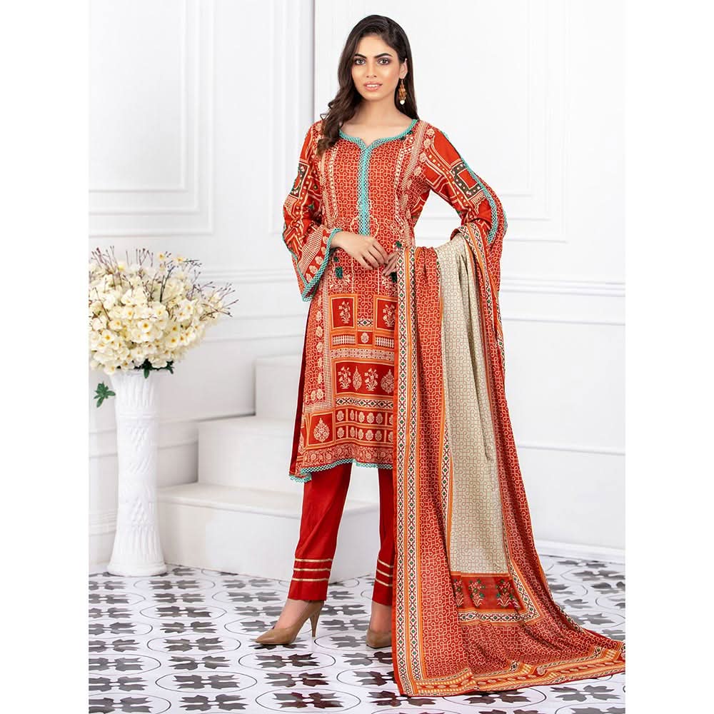 Signature Icon Printed Lawn 3 Pcs Un-Stitched Suit Vol 1 - 3-A, Women, 3Pcs Shalwar Suit, ZS Textiles, Chase Value